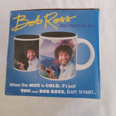 Taza de cerámica Bob Ross con pintura icónica escena cambio calor activado 12 onzas Foto 1 de 3