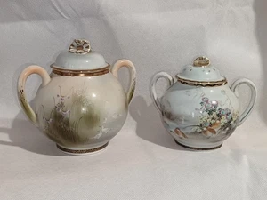 2x azucareros japoneses vintage con cáscara de huevo con tapas - Imagen 1 de 11