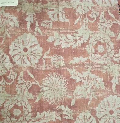 Ralph Lauren Fabric Sample Sonoran Linen Flora 27" x 27" Terrecotta Upholstery  - Image 1 of 4