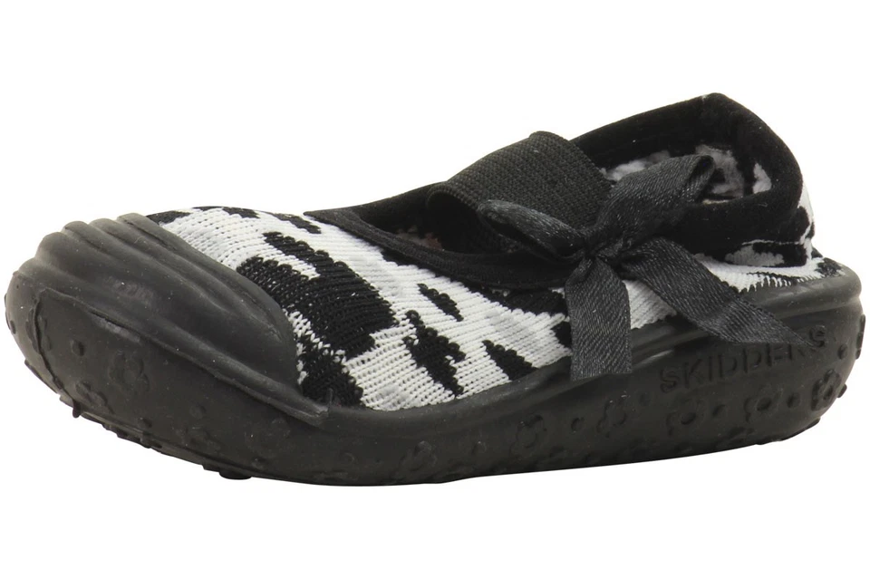 Sapatos Skidders infantil à prova de derrapagem Mary Jane preto leopardo - Imagem 1 de 4