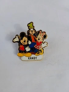 Prendedor Disney World “RANDY” Mickey Minnie Goofy Nombre Prendedor Comercial - Imagen 1 de 2