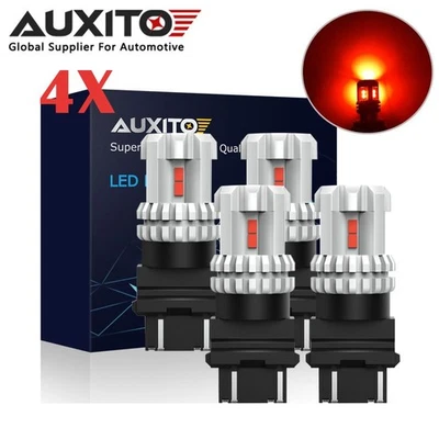 4X AUXITO 3156 4057 3157 3057R LED vermelho lâmpadas de freio traseiras 12SMD 12K-V - Imagem 1 de 4