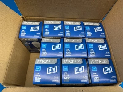 Case of 10 - TCP L15A19D2550K LED 15W A19 5000K Dimmable Light Bulb - Image 1 of 4