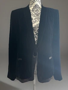 Blazer negro de terciopelo Paperwhite chaqueta de esmoquin para mujer 8 fiestas navideñas de gran tamaño - Imagen 1 de 12