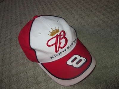 Budweiser Dale Earnhardt Jr 8 Nascar Rojo/Blanco Gorra/Sombrero Ajustable Ganadores Círculo Foto 1 de 3