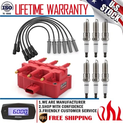 Spark Plug & Wire Set & Ignition Coil Pack For Chrysler Town & Country Pacifica Foto 1 de 4