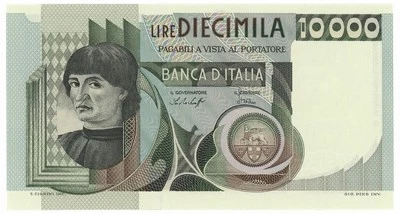 10000 LIRE RITRATTO D'UOMO A MEZZOBUSTO ANDREA DEL CASTAGNO 30/10/1976 FDS-/FDS - Image 1 of 4