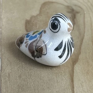 Statuina uccellino piccione Tonala miniatura 1,5” ceramica messicana dipinta a mano - Foto 1 di 6