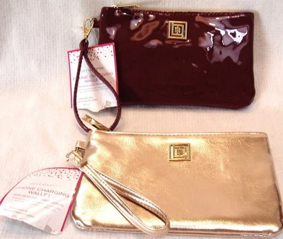 NUEVO CON ETIQUETAS Lote de 2 CARTERAS DE CARGA PARA TELÉFONO LIZ CLAIBORNE con PROTECCIÓN DE DATOS RFID Foto 1 de 4