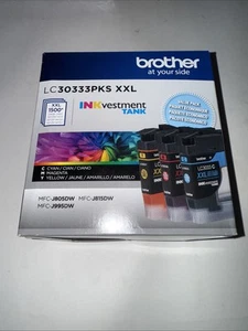 Lot de 3 cartouches d'encre couleur Brother LC3033 3PKS XXL réservoir d'investissement - Photo 1/2