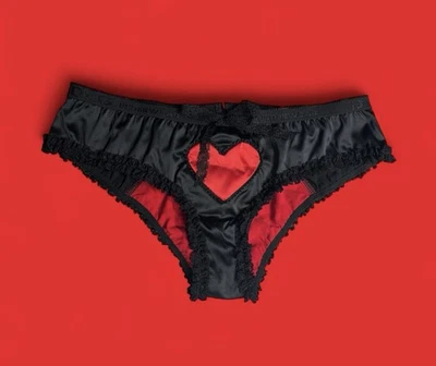 Dolce&Gabbana D&G   black red heart bikini panties Women’s Size S WAIST 26-28” - Image 1 of 4