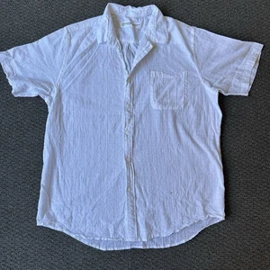 Braintree Australia Men’s Hemp Blend Button Up Shirt Size XXL White Short Sleeve - Picture 1 of 8