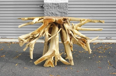 52" Inch Unique Elegant Exotic Console Table Teak Natural Root Wood Handmade - Image 1 of 4
