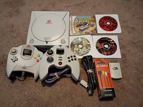 Sega Dreamcast Console Bundle Lot - 4 Games, 2 Controllers, Memory Card - Works