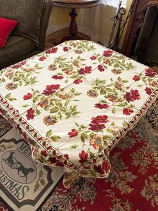 April Cornell Weihnachten Urlaub Blumen Tischdecke 54" Quadratisch 100% Baumwolle - Bild 1 von 6