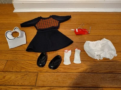 American Girl Molly Meet Lot Skirt Sweater Dickie Glasses Socks Bloomers Shoes - Image 1 of 4