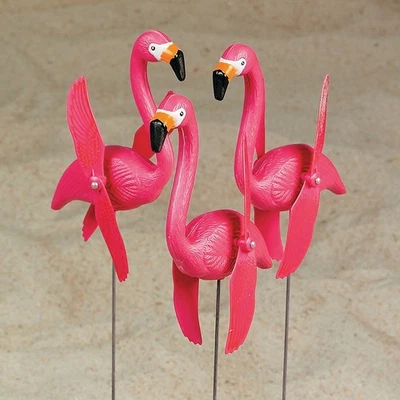 7 1/2" Twirling Flamingo Yard Signs - 6 Pc. - Image 1 of 4