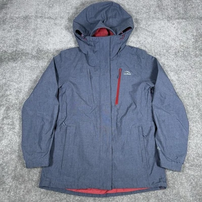 LL Bean Waterproof Down Filled Jacket Women’s XS Blue Hooded Tech Full Zip - Image 1 of 4