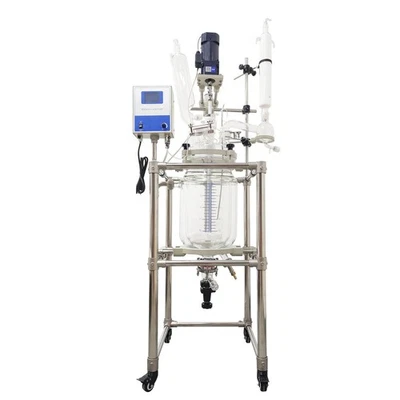 Recipiente reactor de vidrio con chaqueta de laboratorio hervidor de reacción de doble capa 110 V 10 L Foto 1 de 4
