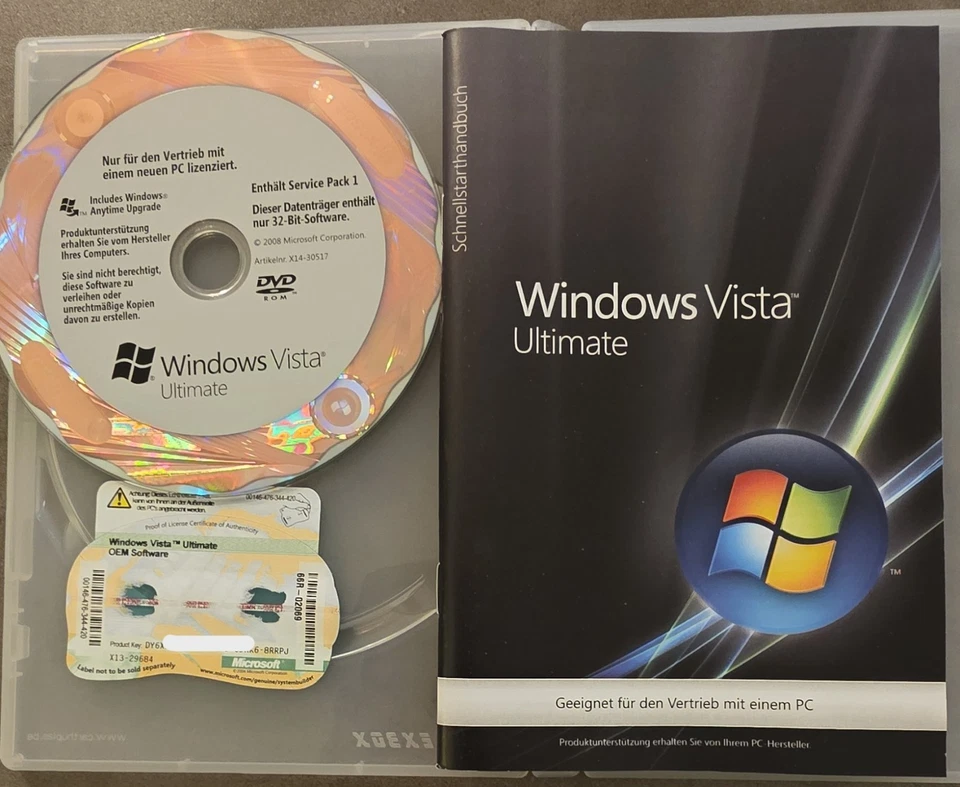 Microsoft Windows Vista Ultimate - 32 Bit - Deutsch - Bild 1 von 1