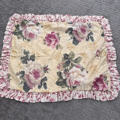 Almohada vintage de col rosa farsa charter club cierre de botón algodón oro rosa Foto 1 de 4