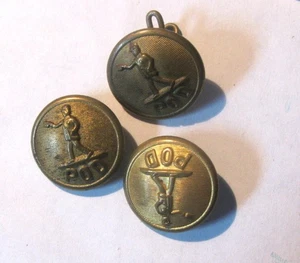 3 Vintage US Post Office Department POD Uniform Brass Buttons - Picture 1 of 3