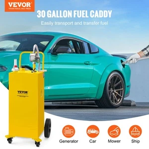 VEVOR 30 Gallon Fuel Caddy, Gas Storage Tank 4 Wheels, With Manuel TransferPump - Picture 1 of 7