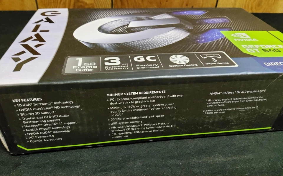 Galaxy Nvidia GeForce GT 640 1GB PCI-E Video Card DVI/HDMI - Image 1 of 3