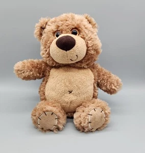 First & Main Mac Teddy Bear Plush 12" Brown Tan Stitched Curly Hair Glittery Eye - Picture 1 of 9