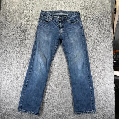 Old Navy Jeans Mens 32x34 Blue Straight Cotton Distressed Medium Wash Workwear - Image 1 of 4