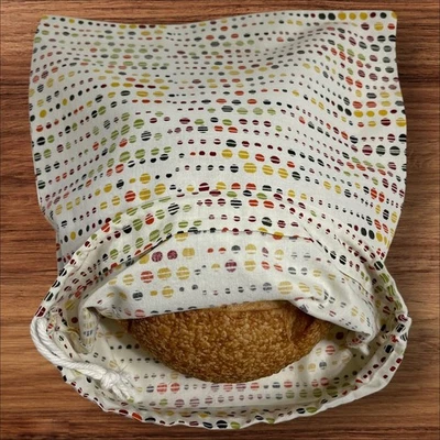 Ручной работы хлопок льняной на шнурке хлеб мешок, многоразовый закваски хлеб хранения - Изображение 1 из 4