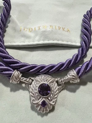 NOVO! Colar Judith Ripka 925 prata esterlina ametista fio roxo 18” #5509 - Imagem 1 de 4