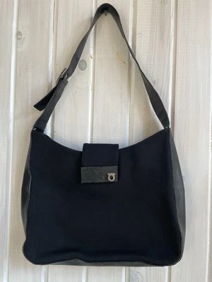 Ferragamo Handbag Black Nylon Pull Through Closure Single Strap READ - Image 1 of 4