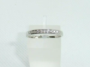 Ladies 925 Solid Silver Brilliant Cut 11 Stone White Sapphire Eternity Ring - Picture 1 of 11