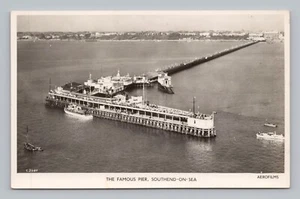 Postkarte RPPC Der berühmte Pier Southend am Meer Essex England - Bild 1 von 2