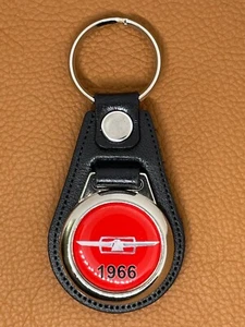 KEYCHAIN FOR RED 1966 THUNDERBIRD PREMIUM BLACK LEATHER - Picture 1 of 3