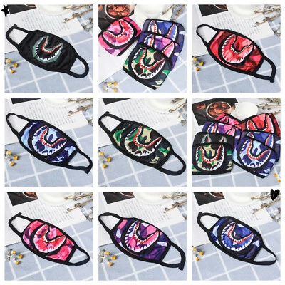 Shark Mouth Fashion Cotton Cloth Masks Half Face Mouth Cover Camo Collection - Image 1 of 4