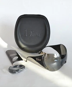 Vintage CHRISTIAN DIOR Sonnenbrille Ski 1 Logo Metall schwarz Schild Maske von GALLIANO - Bild 1 von 13