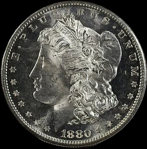 1880-S 1 $ Morgan Dollar, Stempelglanz UNC PL Obv, DMPL Rev Frosty Cameo PQ+ - Bild 1 von 8