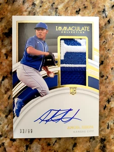 2022 Angel Zerpa Panini Immaculate Baseball 3 Color Jersey Patch Auto /99 RC RPA - Picture 1 of 2