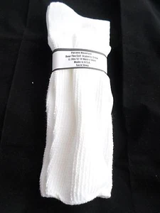 1 Pair Mens Over the Calf Diabetic Sock 100% Cotton 12-14 XL White Made in USA - Picture 1 of 7