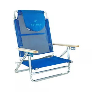 Ostrich South Beach Sand Chair, Outdoor Camping Pool Recliner, Blue (Open Box) - Picture 1 of 8