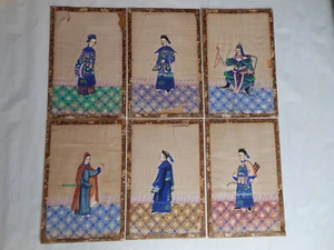 A group of (six) beautiful 19th century Chinese rice paper paintings (Tongcao pa - Picture 1 of 20