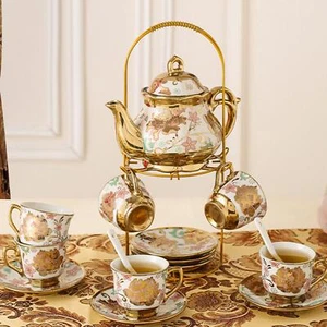 Porcelain Tea Set (20 Pieces) Coffee Pot Wedding Teapot Service for 6 for - Picture 1 of 5