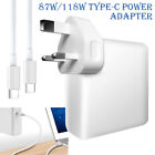 2m 87/118W USB C Fast Charger Power Adapter UK plug for Mac Book Pro Laptops
