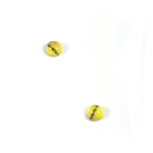 Pequeño reptil serpiente amarilla de 4 mm ojos de vidrio | Joyería arcilla escultura arte muñeca - Imagen 1 de 5