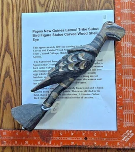 Latmul Tribal Art Carved Figure Subut Bird Papua New Guinea Wood Ethnograph Idol - Picture 1 of 9