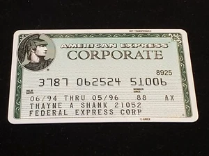American Express C.C. Federal Express Corporation ~ exp 1996 ~ cb102 - Picture 1 of 2