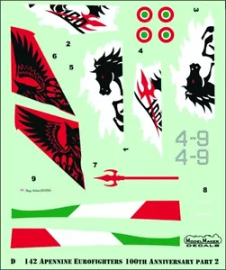 ModelMaker 1/72 D72142 Appennino Eurofighters Parte II Decalcomania Aereo - Foto 1 di 2