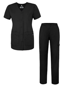 Conjunto Médico Adar Universal Para Mujer Blusa Médica A Presión Frontal y Pantalones Médicos Multi Bolsillo - Imagen 1 de 97